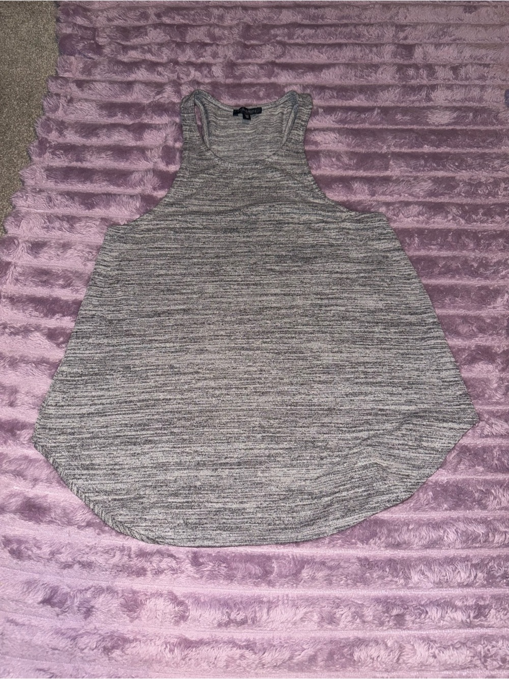 Dynamite Women’s Grey Marled Flowy Tank Top – Sleeveless, Scoop Neck